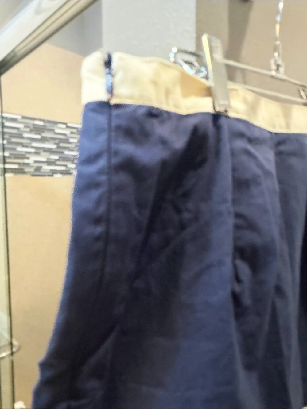 Commense Navy and Cream Cropped Skirt Set - Picture 7 of 7